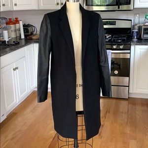 Zara coat with leather sleeves